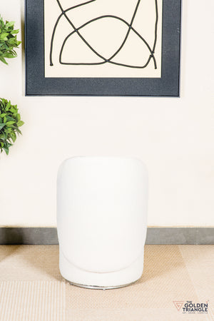 Orella Pouffe with Backrest & Swivel - White
