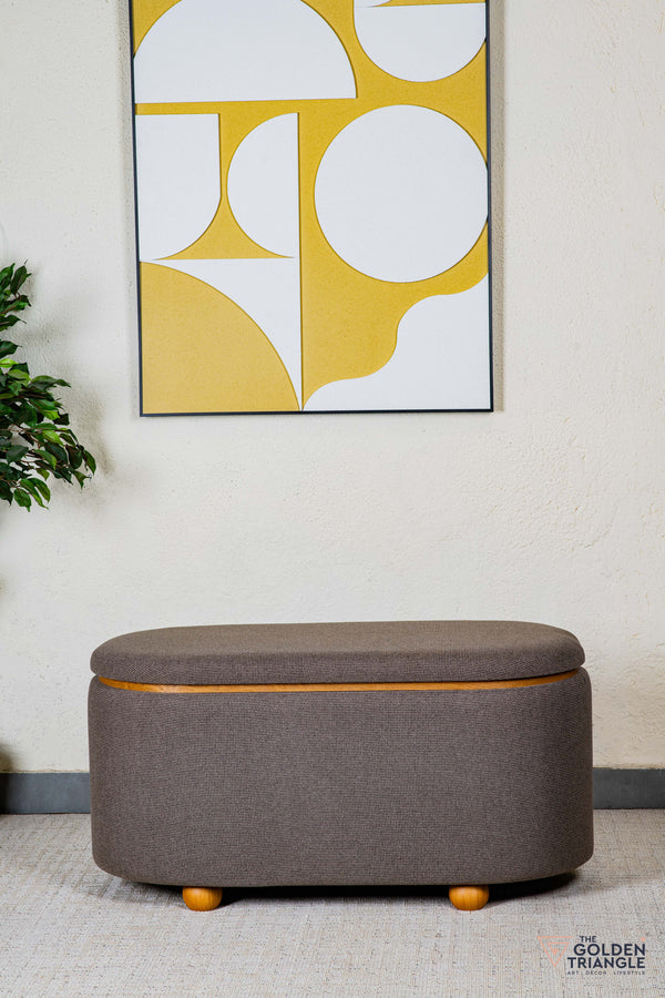 Astral Fabric Storage Bench - Greige