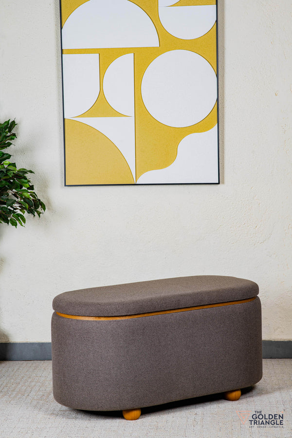 Astral Fabric Storage Bench - Greige