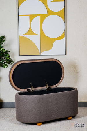 Astral Fabric Storage Bench - Greige