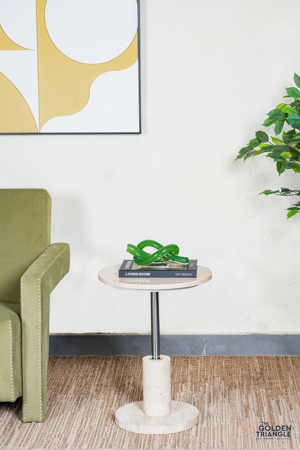 Forte Travertine Side Table