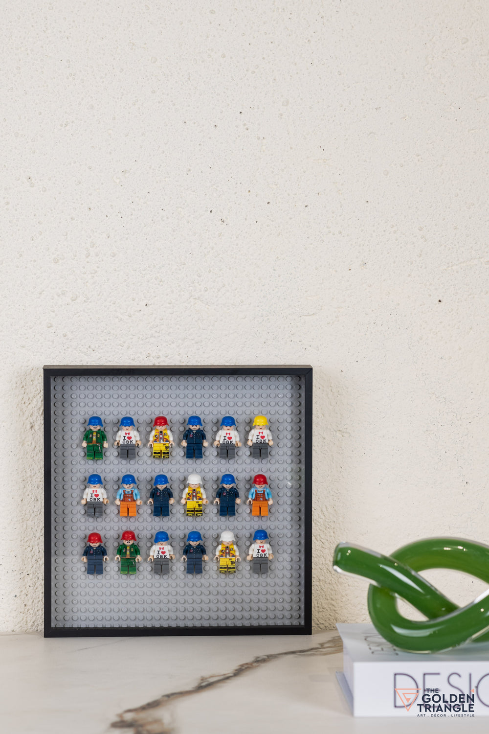 Lego Miniatures 3D Art Black Frame - Gray