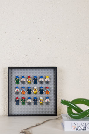 Lego Miniatures 3D Art Black Frame - Gray