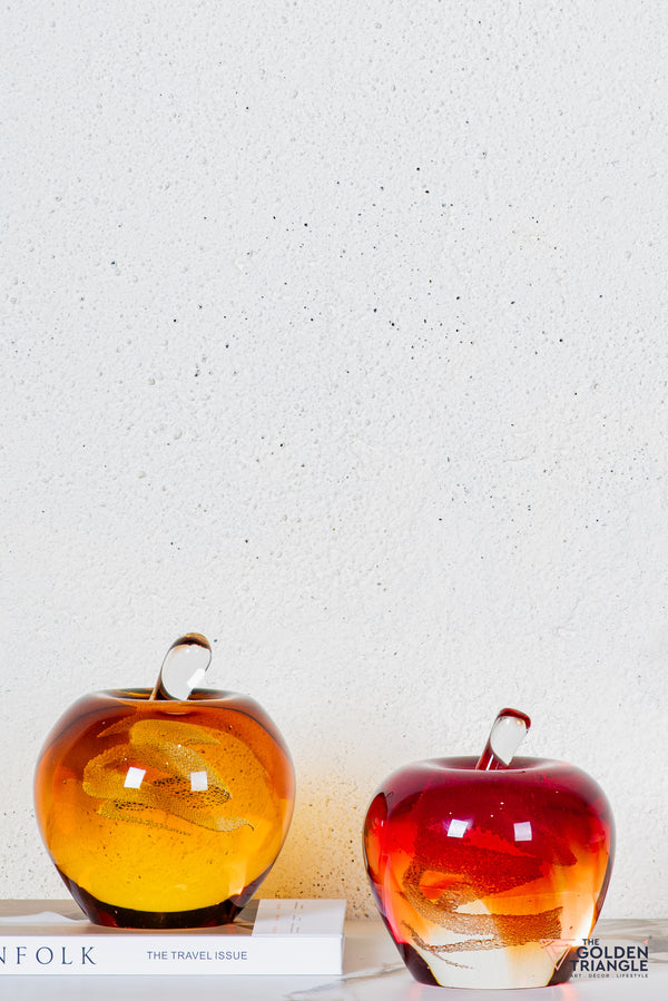 Rovar Crystal Apple Sculpture - Yellow