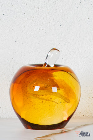 Rovar Crystal Apple Sculpture - Yellow