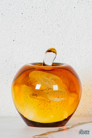 Rovar Crystal Apple Sculpture - Yellow