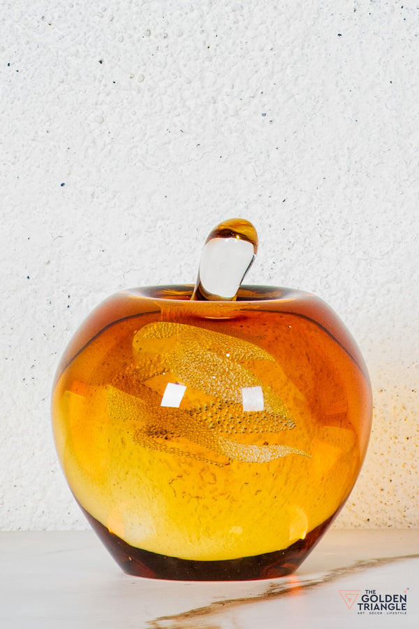 Rovar Crystal Apple Sculpture - Yellow