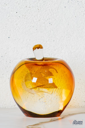 Rovar Crystal Apple Sculpture - Yellow
