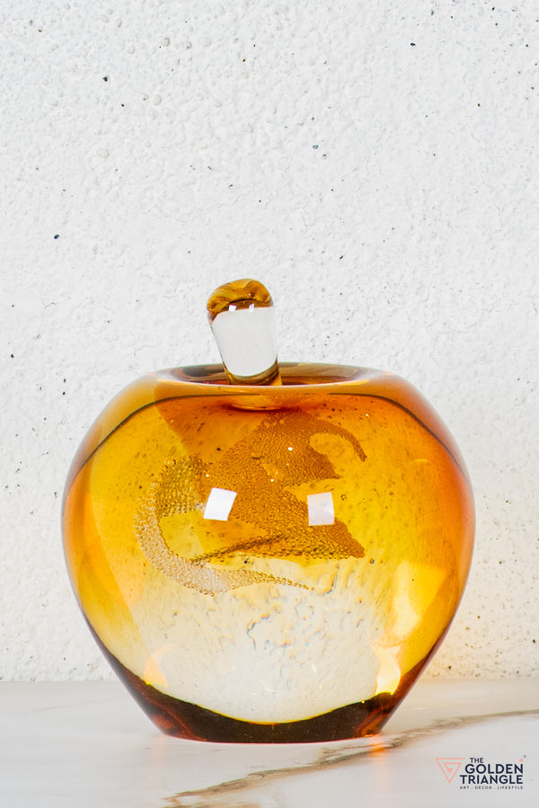 Rovar Crystal Apple Sculpture - Yellow