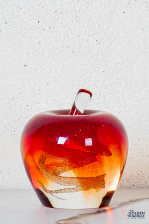 Rovar Crystal Apple Sculpture - Red