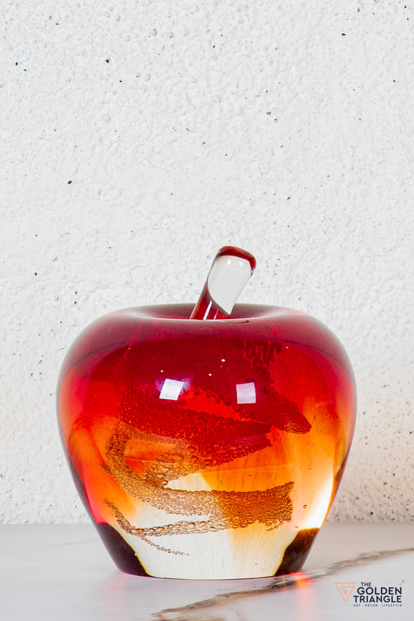Rovar Crystal Apple Sculpture - Red
