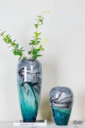 Magnolia Glass Vase  - Blue