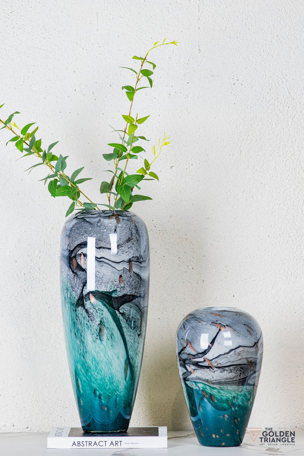 Magnolia Glass Vase  - Blue