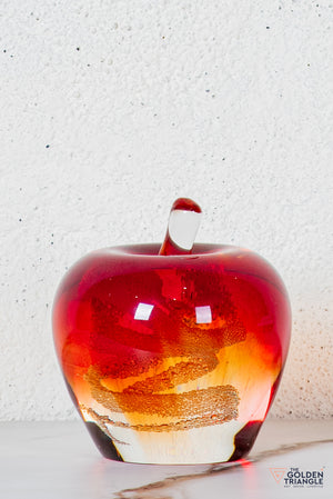 Rovar Crystal Apple Sculpture - Red