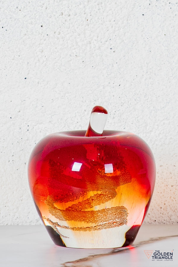 Rovar Crystal Apple Sculpture - Red
