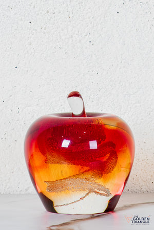 Rovar Crystal Apple Sculpture - Red