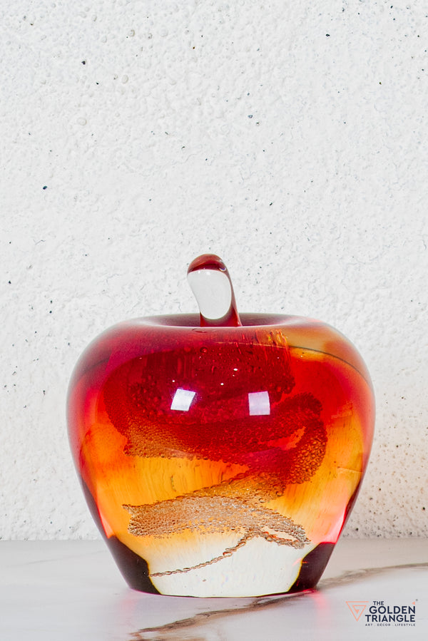 Rovar Crystal Apple Sculpture - Red