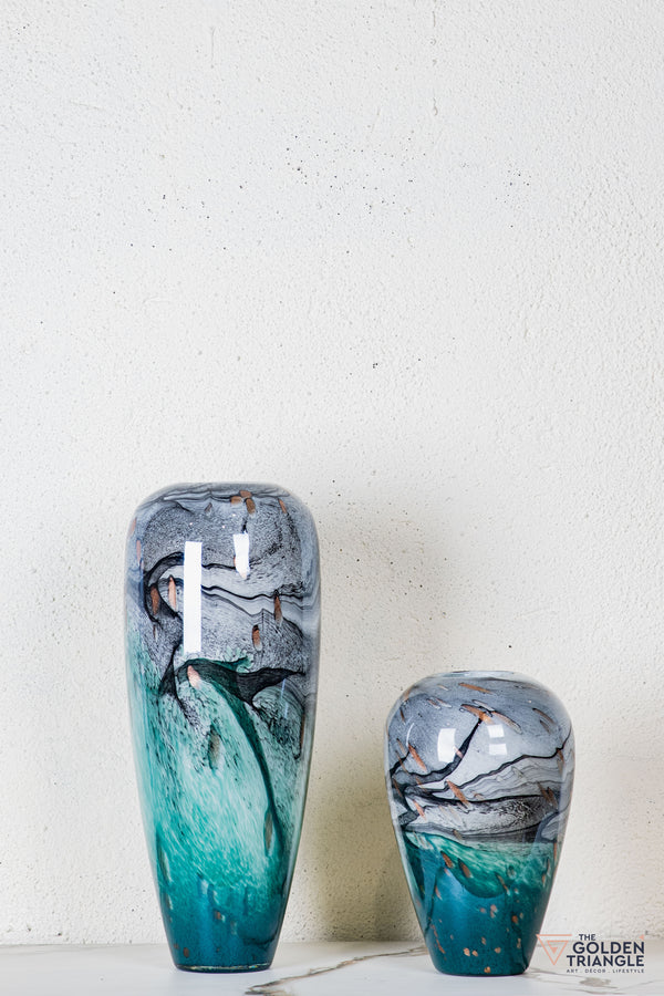 Magnolia Glass Vase  - Blue