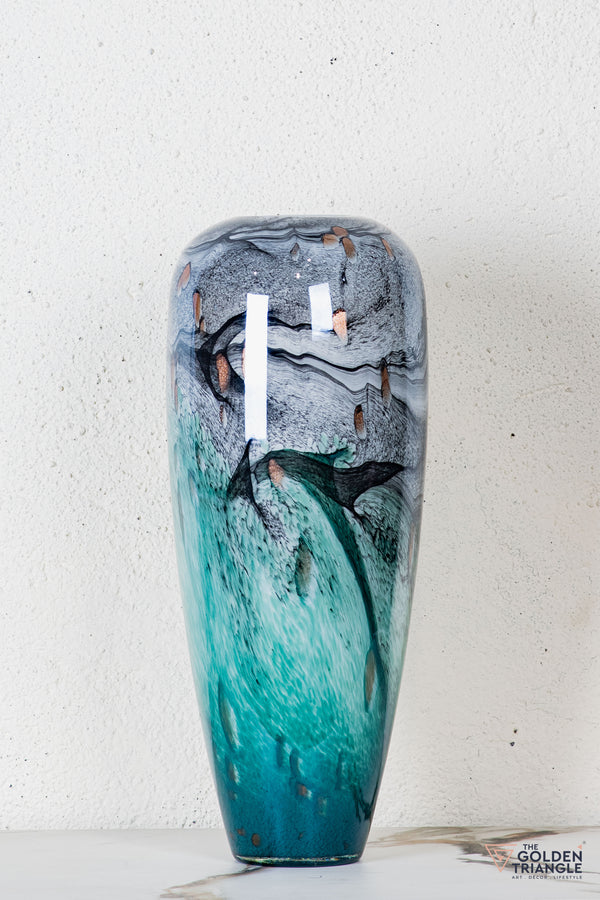 Magnolia Glass Vase  - Blue