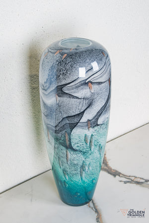 Magnolia Glass Vase  - Blue