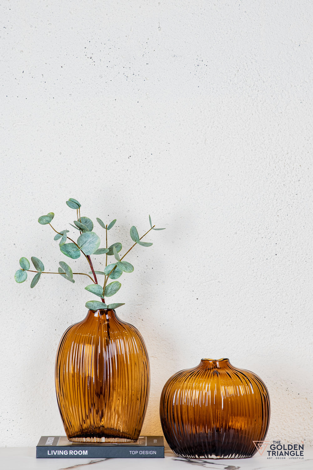 Glacia Glass Vase - Amber