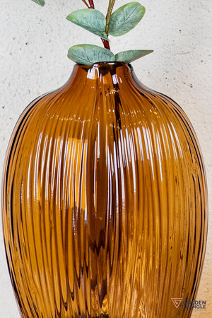 Glacia Glass Vase - Amber