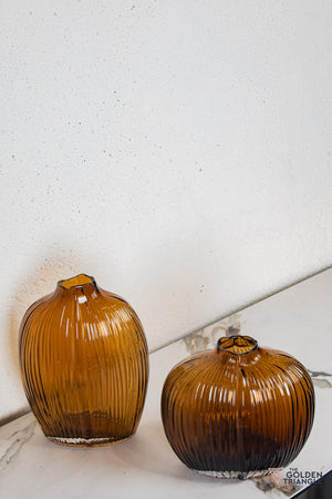 Glacia Glass Vase - Amber