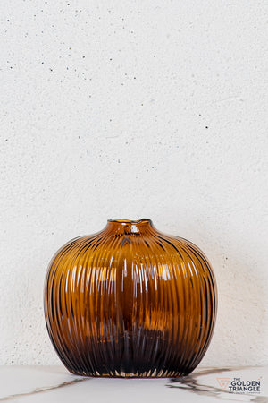 Glacia Glass Vase - Amber