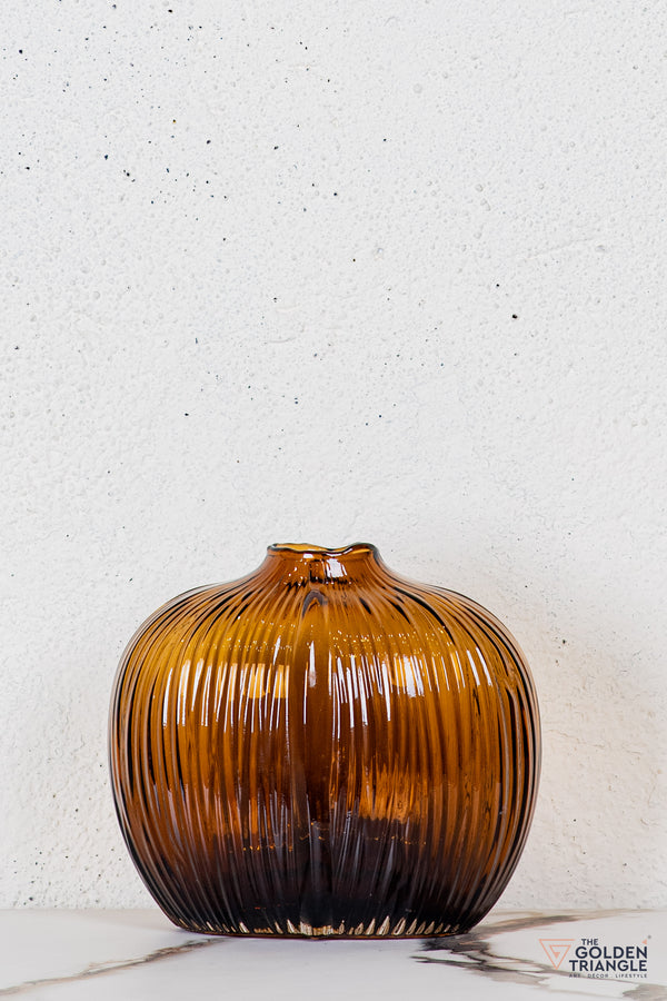 Glacia Glass Vase - Amber