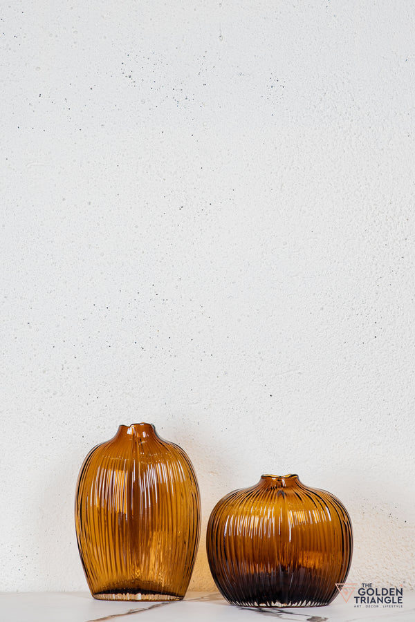 Glacia Glass Vase - Amber