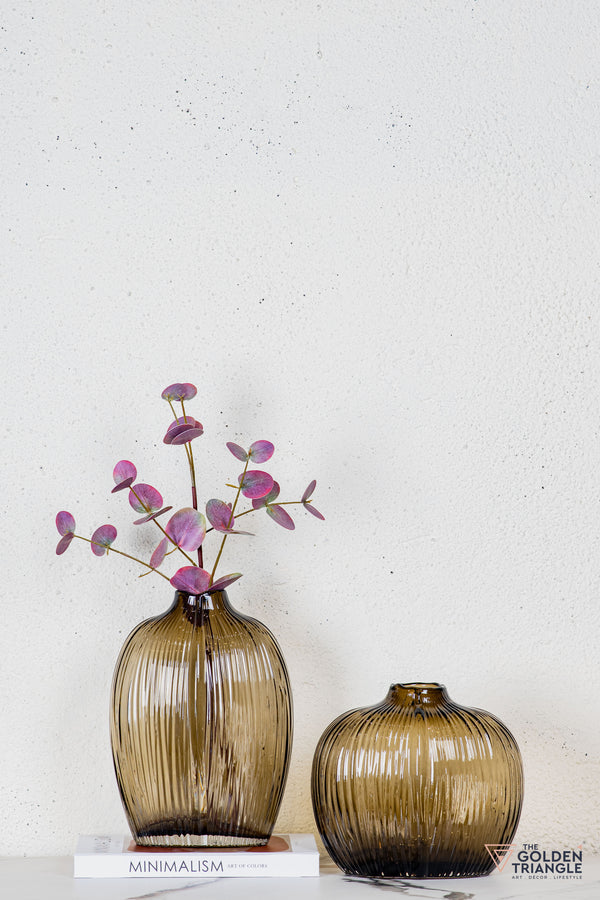Glacia Glass Vase - Brown