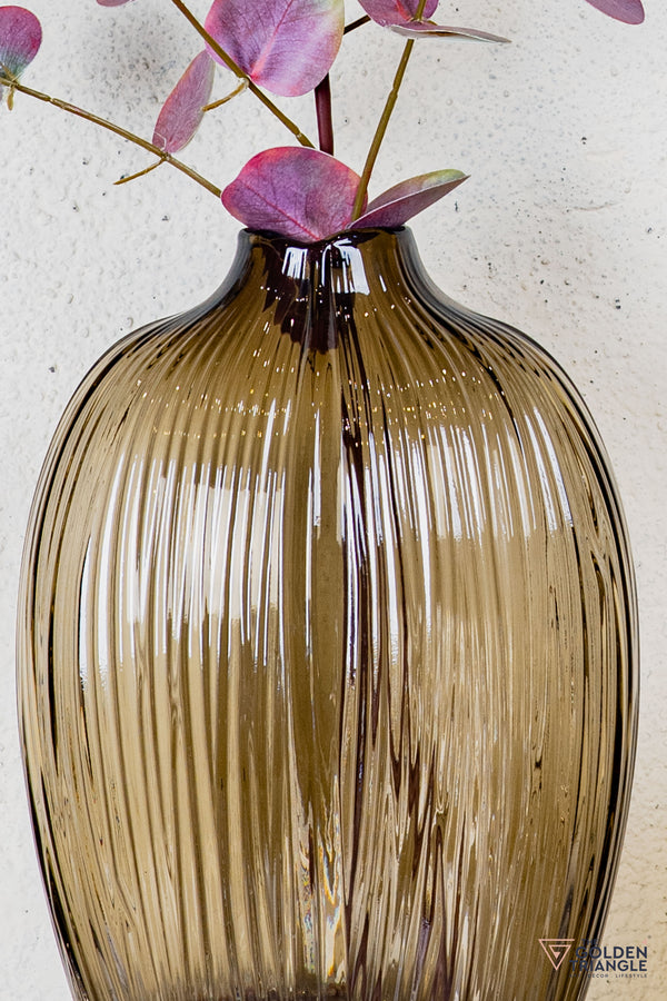 Glacia Glass Vase - Brown