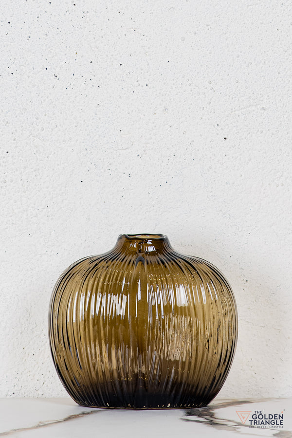 Glacia Glass Vase - Brown