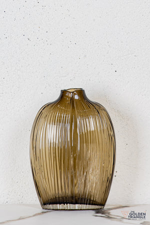 Glacia Glass Vase - Brown
