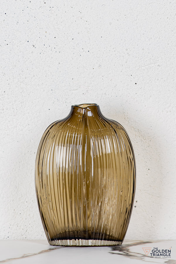 Glacia Glass Vase - Brown