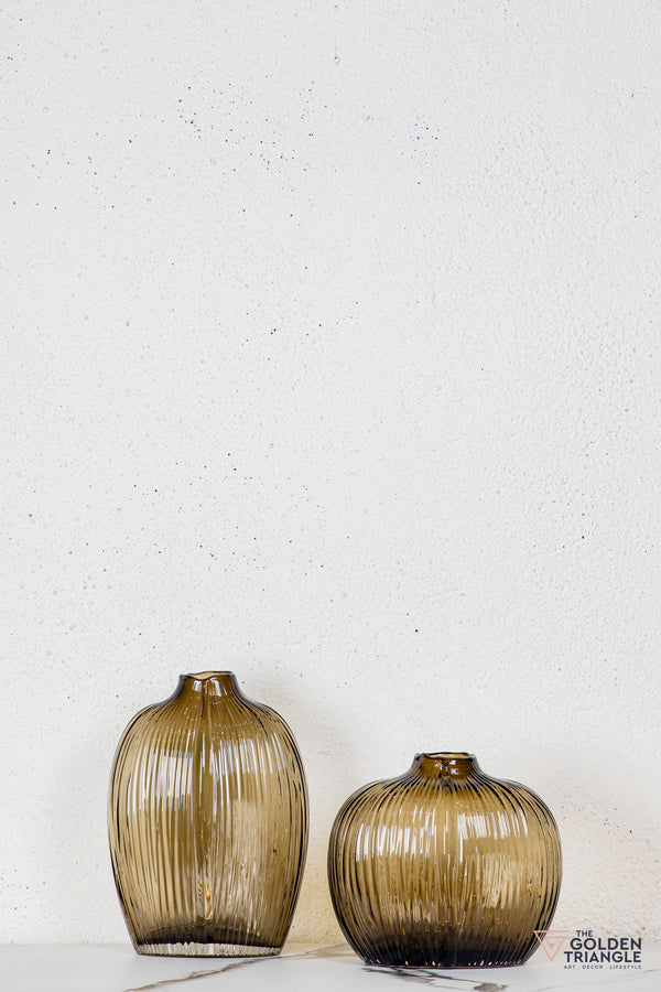 Glacia Glass Vase - Brown