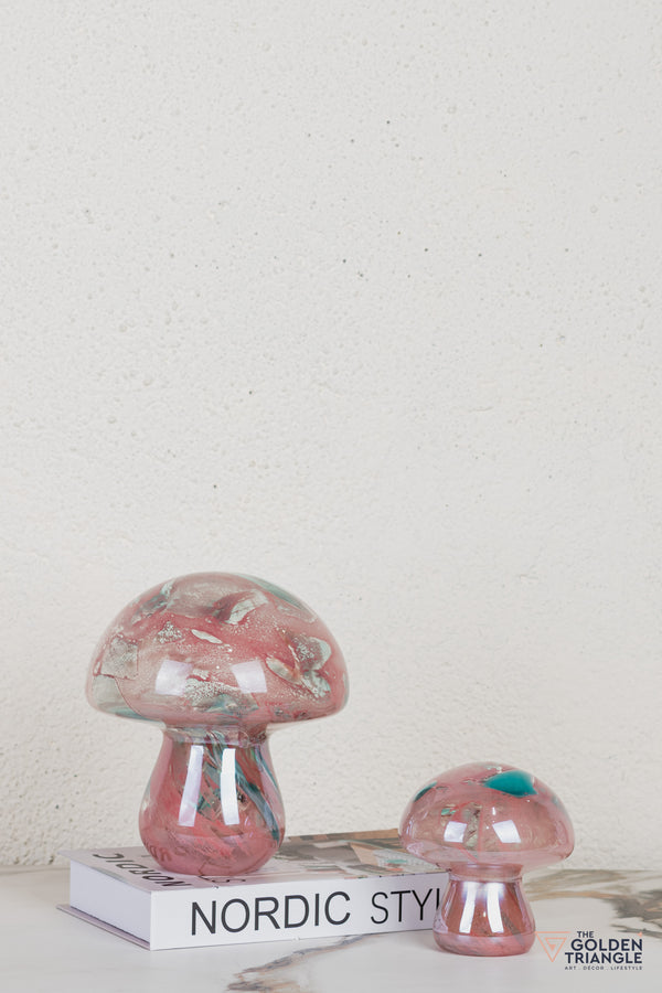 Crystara Mushroom Glass Tabletop Decor