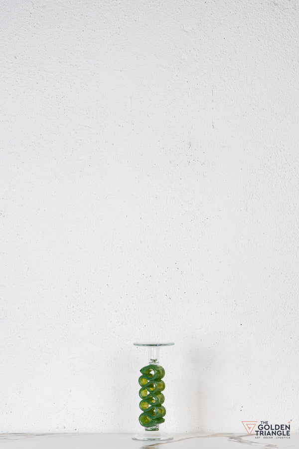 Solara Glass Candle Stand - Green