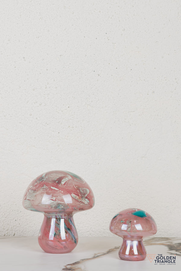 Crystara Mushroom Glass Tabletop Decor
