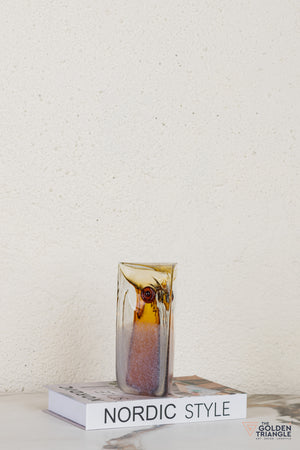 Owlenne Glass Sculpture - Amber