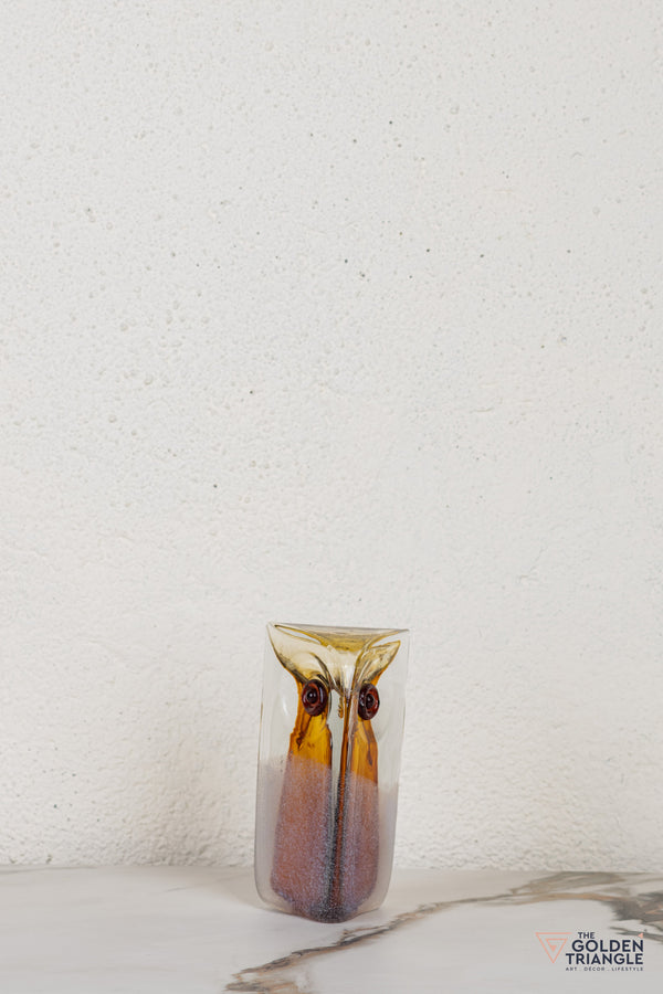 Owlenne Glass Sculpture - Amber
