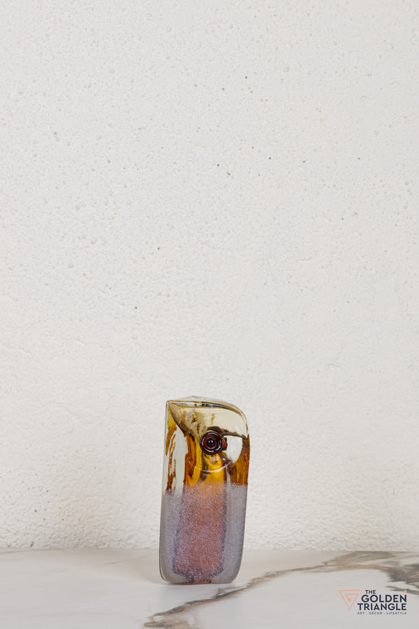 Owlenne Glass Sculpture - Amber