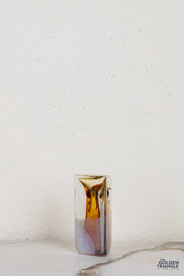 Owlenne Glass Sculpture - Amber