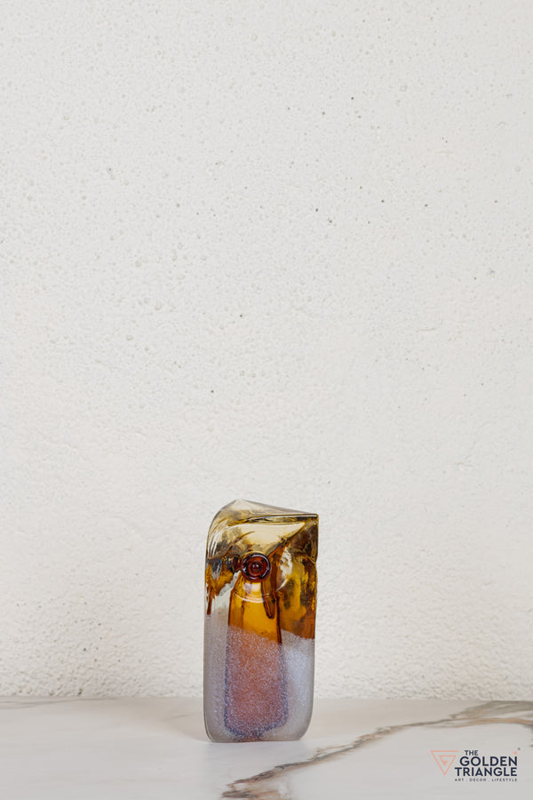 Owlenne Glass Sculpture - Amber