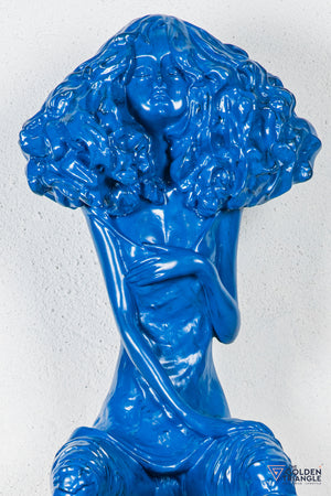 Moxie Sitting Girl Sculpture  - Blue