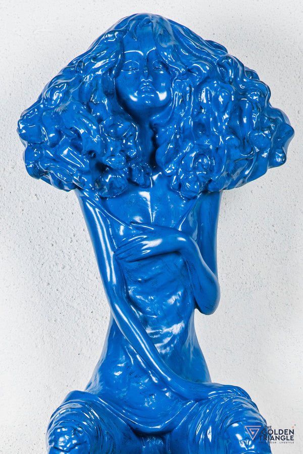 Moxie Sitting Girl Sculpture  - Blue