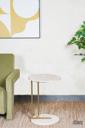 Velato Travertine Side Table
