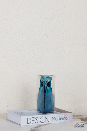 Owlenne Glass Sculpture - Blue