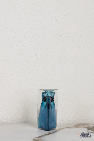 Owlenne Glass Sculpture - Blue