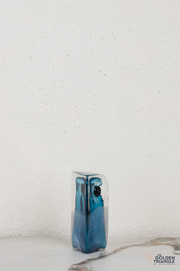 Owlenne Glass Sculpture - Blue